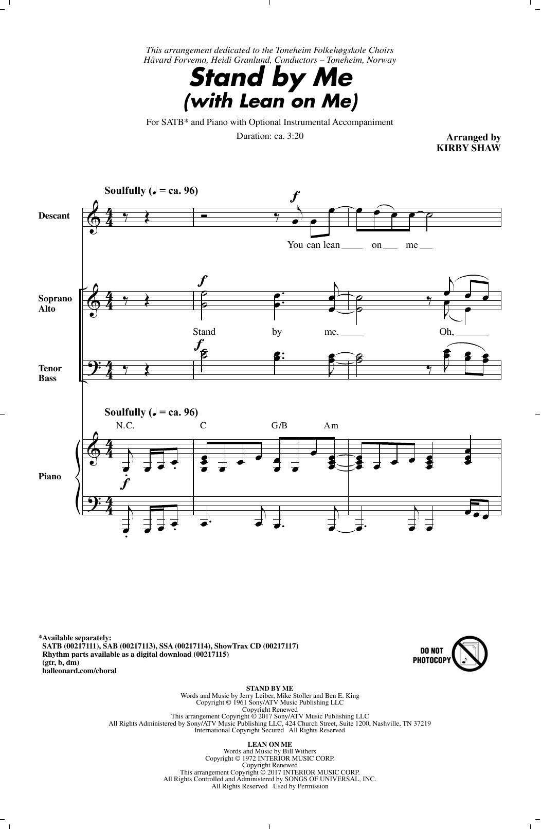 Produktgalerie: Seite 1 von 1 Stand By Me (with "Lean On Me"), Kirby Shaw, Chor