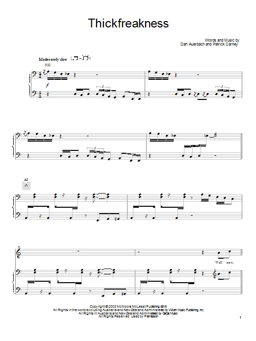 Produktgalerie: Seite 1 von 1 Thickfreakness, The Black Keys, Gesang, Gitarre, Klavier