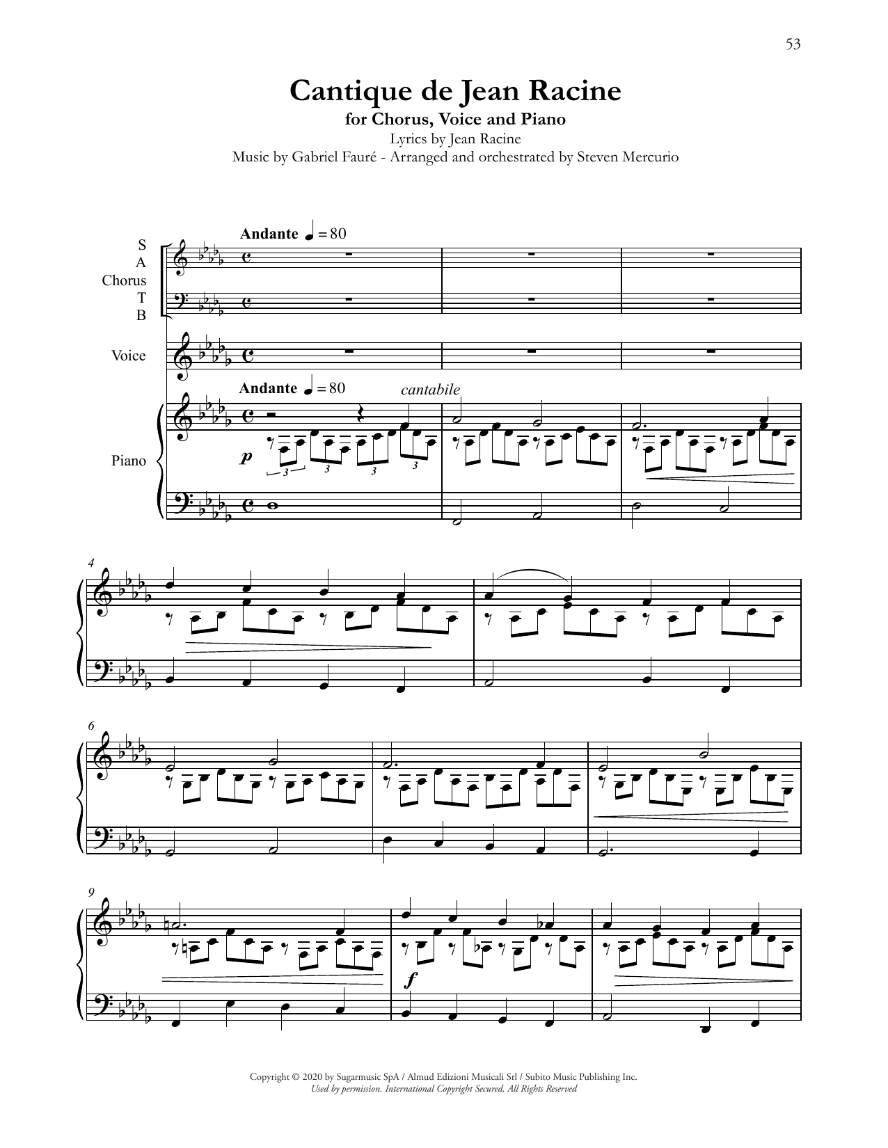 Produktbild zu: Cantique de Jean Racine (arr. Steven Mercurio)