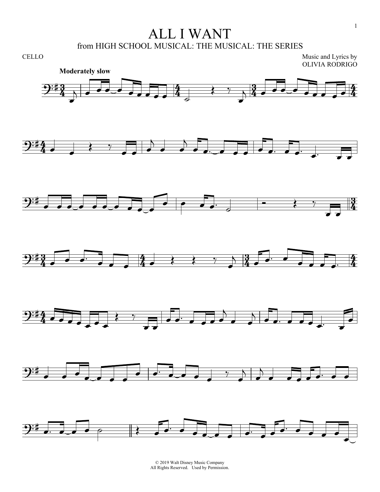 Product picture to:  All I Want (from High School Musical: The Musical: The Series) - Olivia Rodrigo