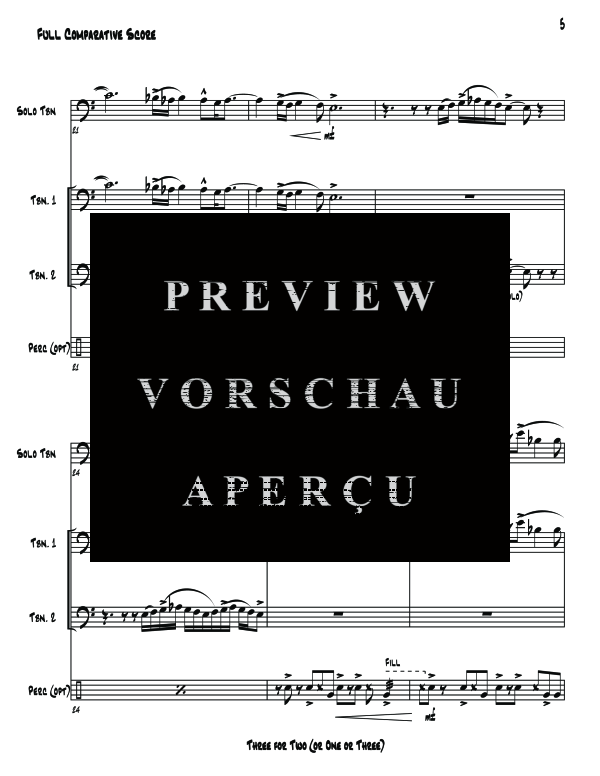 Product gallery: Page 11 of 11 Three for Two (or One or Three), , (Trombone trio solo trombone, 2x trombone percussion opt.)