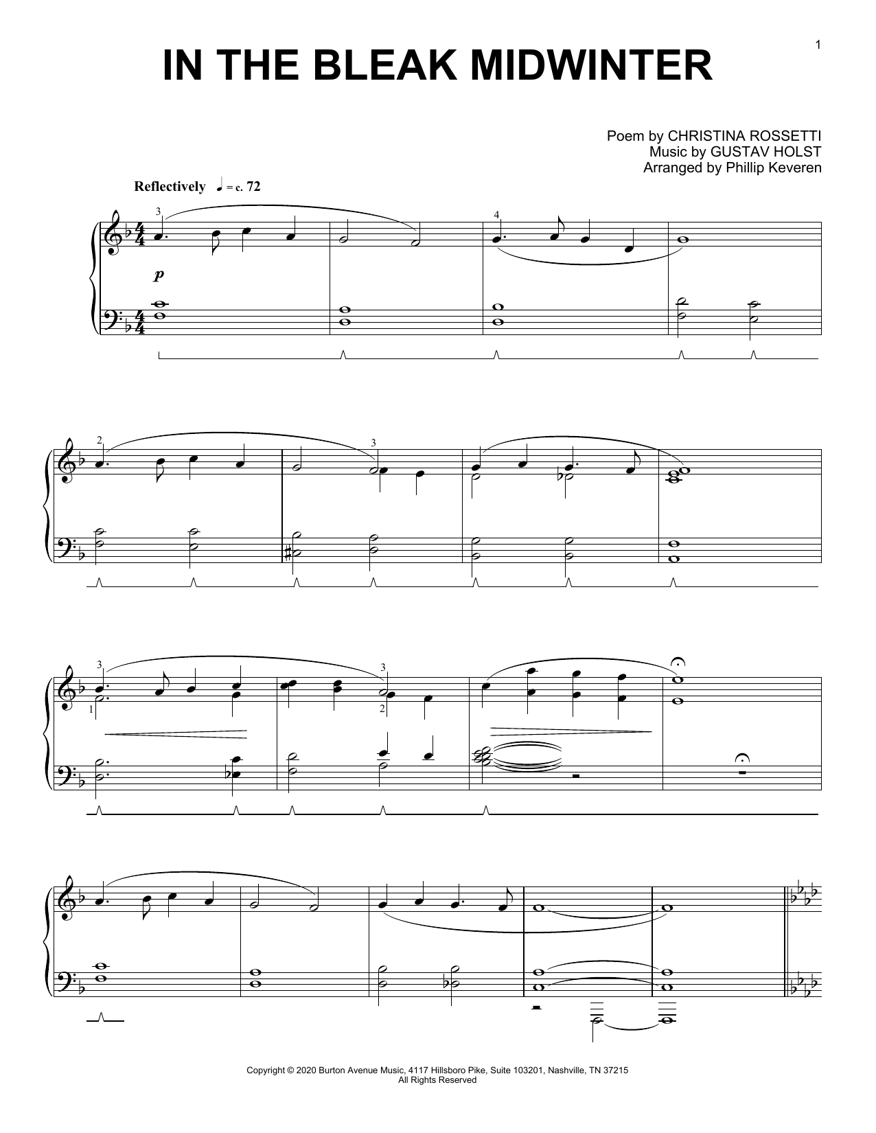 Product picture to: In The Bleak Midwinter (arr. Phillip Keveren)