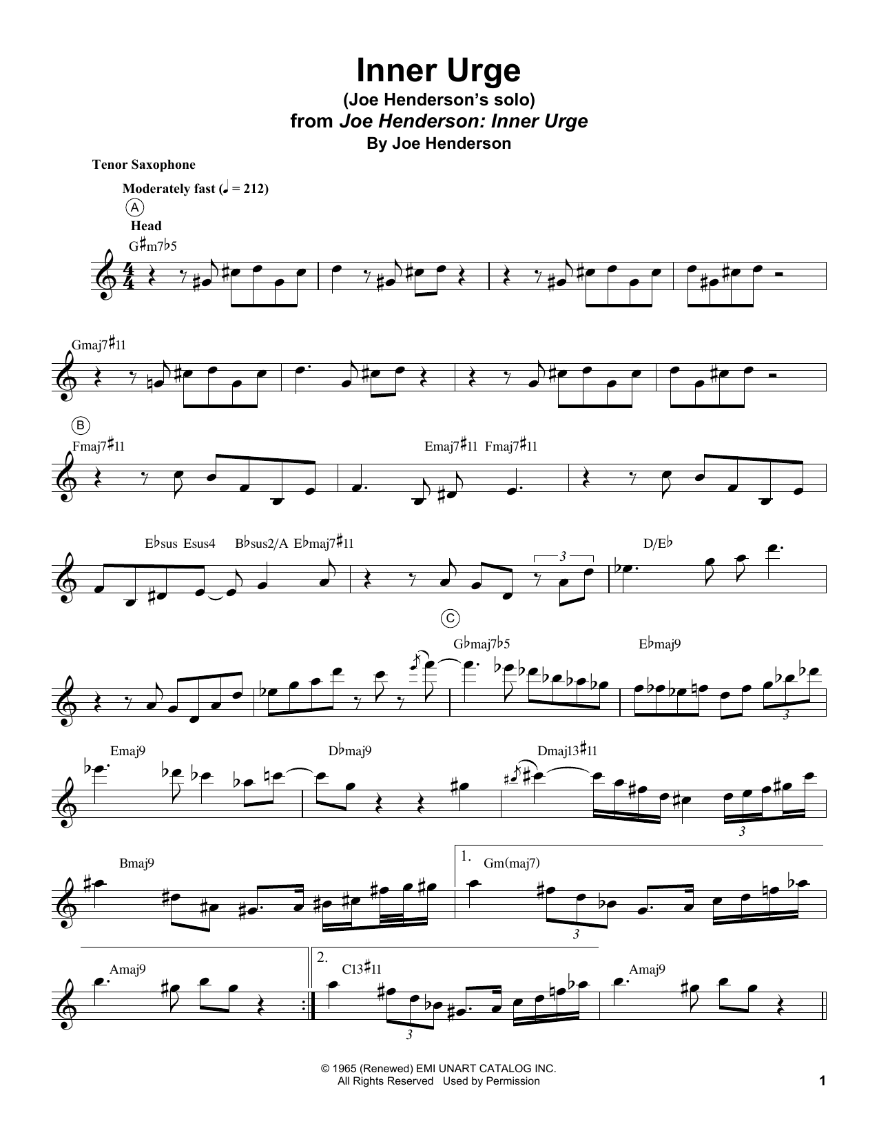 Product gallery: Page 1 of 1 Inner Urge, Joe Henderson