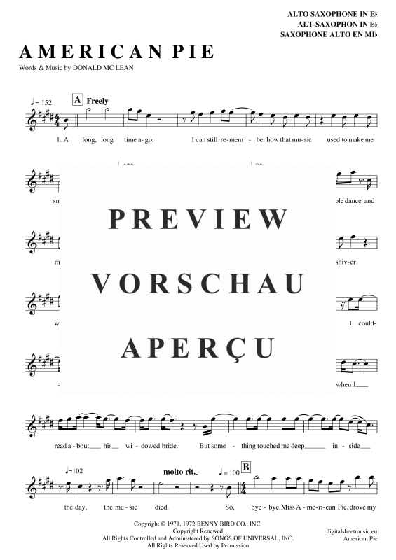 Product gallery: Page 2 of 8 American Pie , Mc Lean, Don, Alto Saxophone