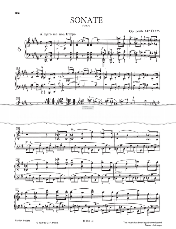 Produktgalerie: Seite 1 von 1 Piano Sonata Op. 147 D575, Franz Schubert, Klavier