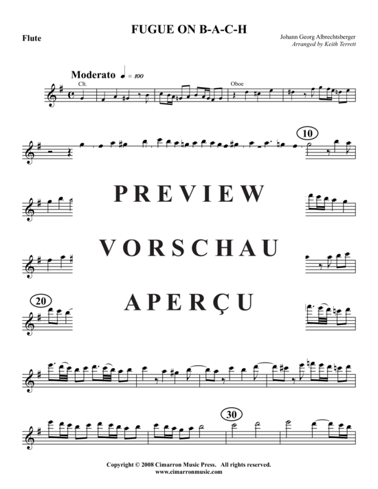 Produktgalerie: Seite 9 von 14 Fugue on B-A-C-H , , (Holzbläser-Quintett)