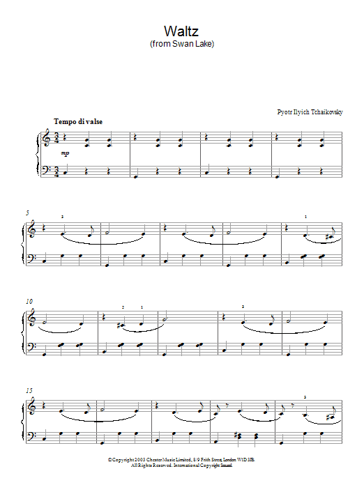 Product gallery: Page 1 of 1 Swan Lake, Op. 20 (Waltz), Pyotr Il'yich Tchaikovsky