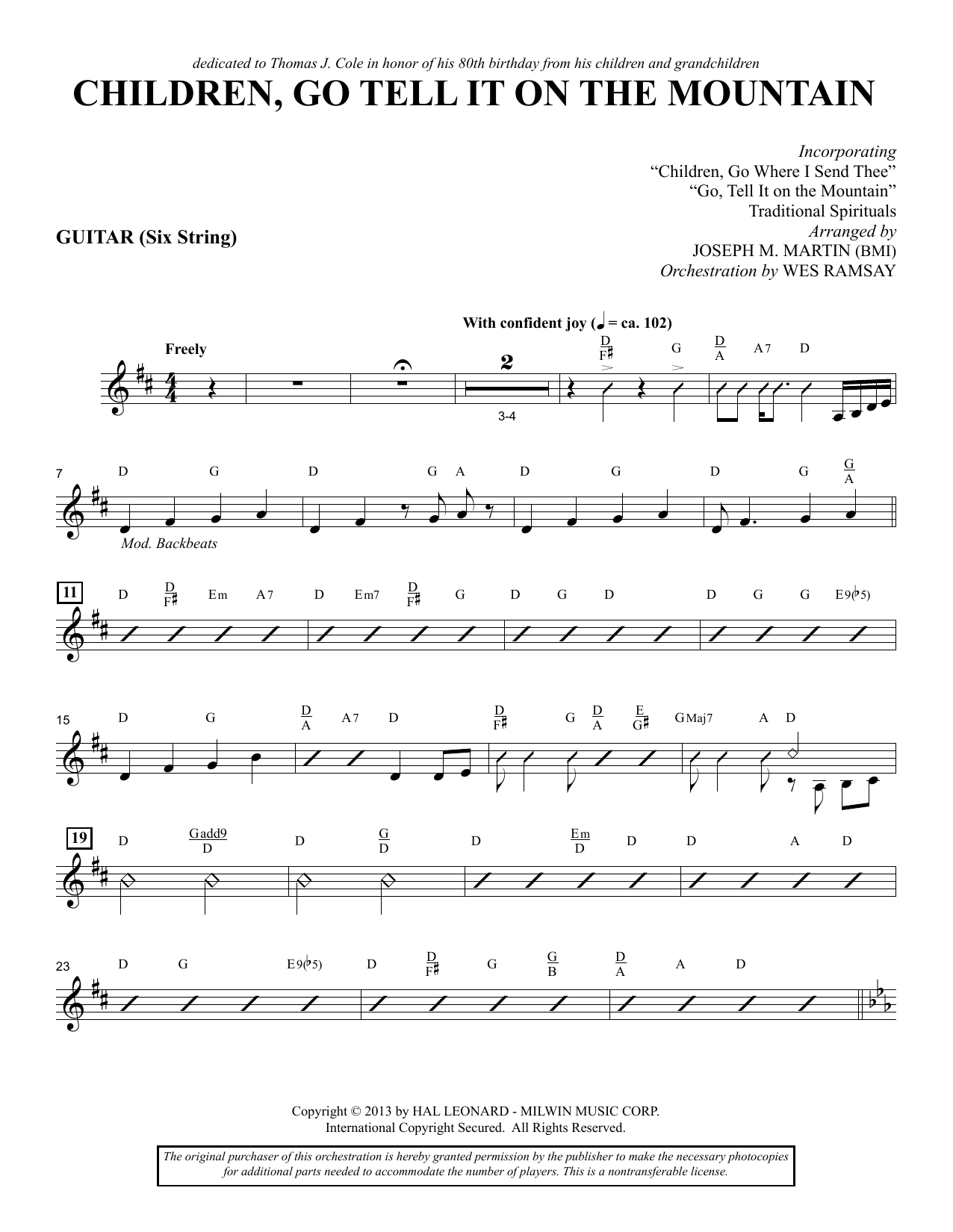 Produktbild zu: Children, Go Tell It on the Mountain - Guitar