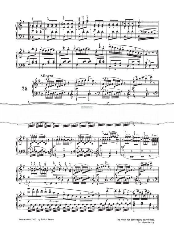 Produktgalerie: Seite 1 von 1 Allegro Op. 139 No. 25, Carl Czerny, Klavier