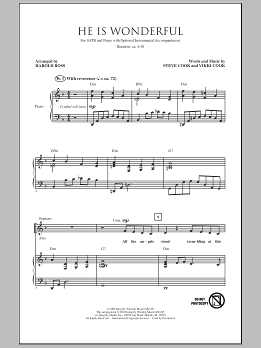 Produktgalerie: Seite 1 von 1 He Is Wonderful, Harold Ross, Chor