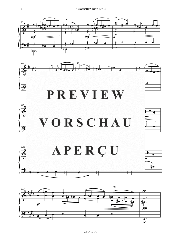 Produktgalerie: Seite 6 von 6 Slawischer Tanz Nr. 2, Weihe, Gerhard, Klavier Solo