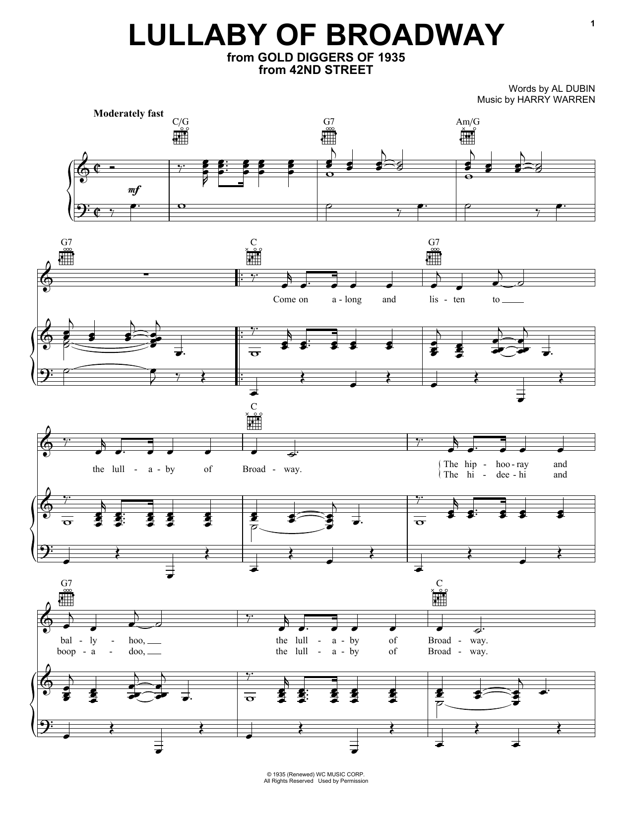 Product gallery: Page 1 of 1 Lullaby Of Broadway, Harry Warren