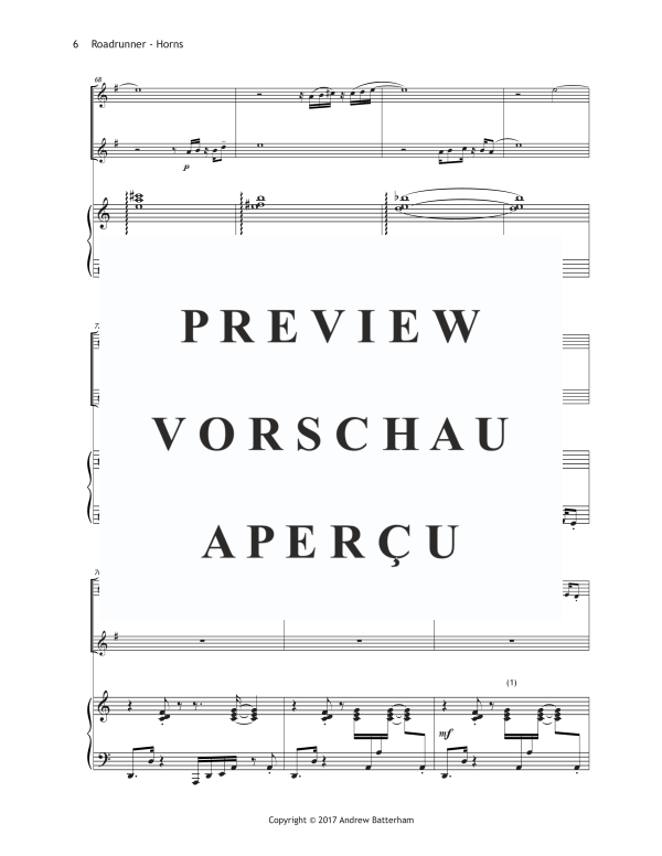 Produktgalerie: Seite 10 von 11 Roadrunner, , (Trio 2x Horn in F und Klavier)