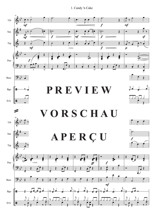 Produktgalerie: Seite 6 von 21 Candy ´n Cake , , (Combo Band + Alt Saxophon, Trompete)