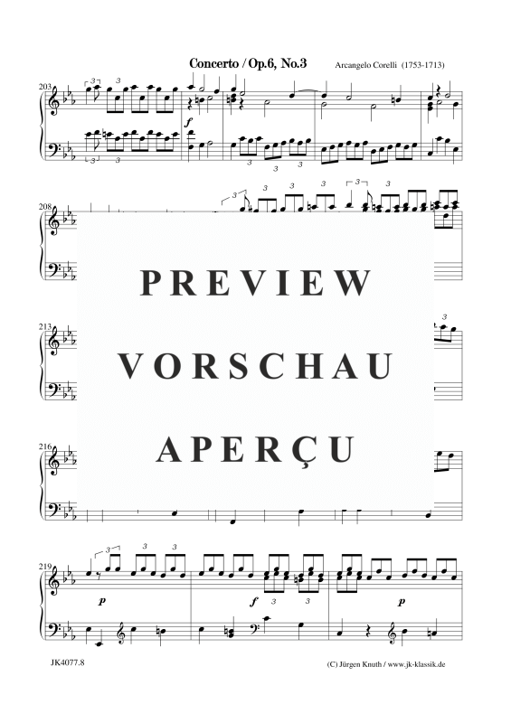 gallery: Concerto Op. 6. No. 3, , Klavier/Cembalo Solo