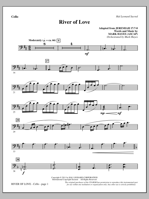 Produktbild zu: River Of Love - Cello