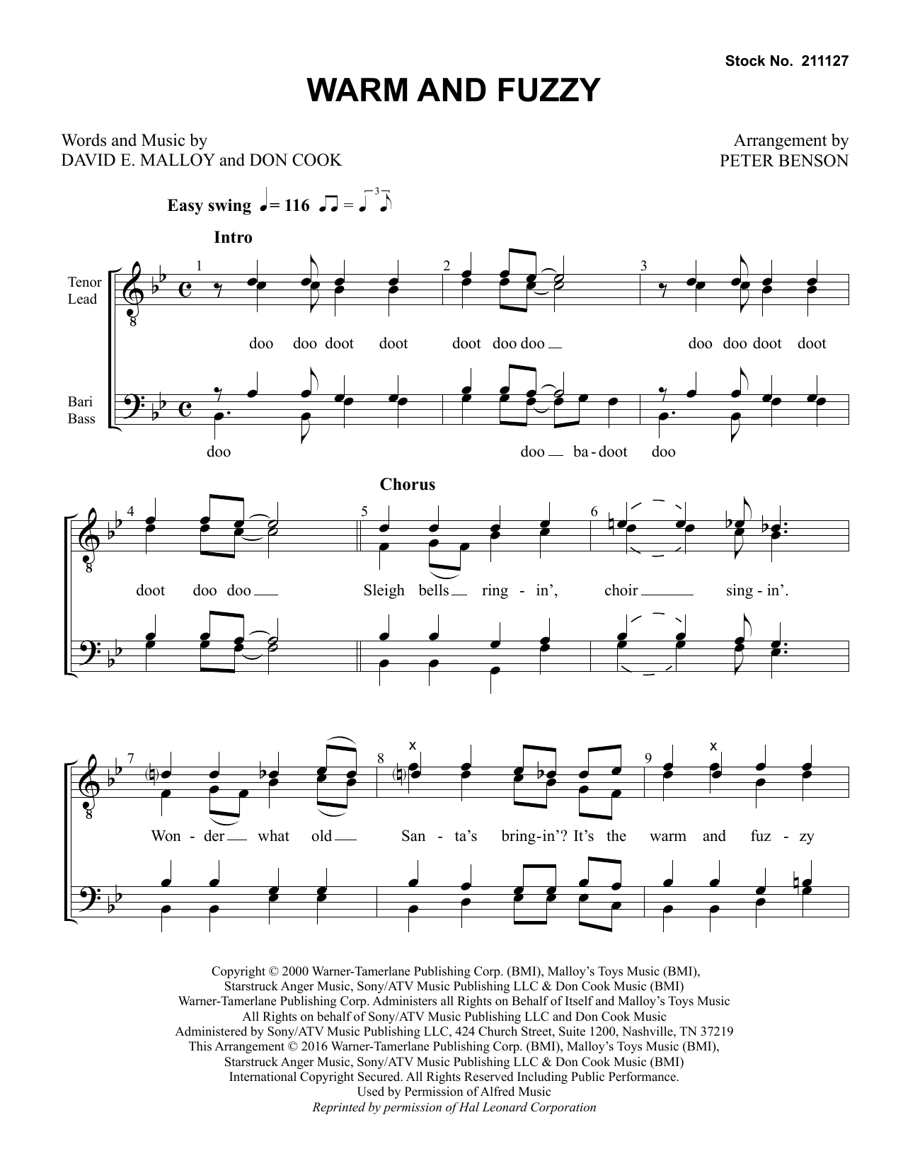 Product picture to: Warm and Fuzzy (arr. Peter Benson)