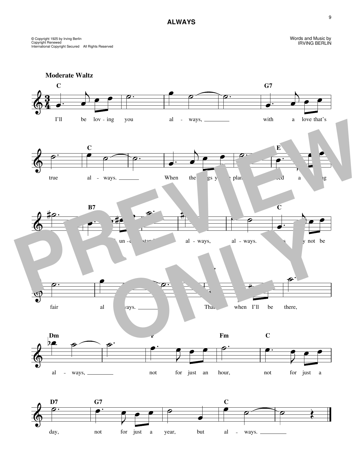 Produktgalerie: Seite 1 von 1 Always, Irving Berlin
