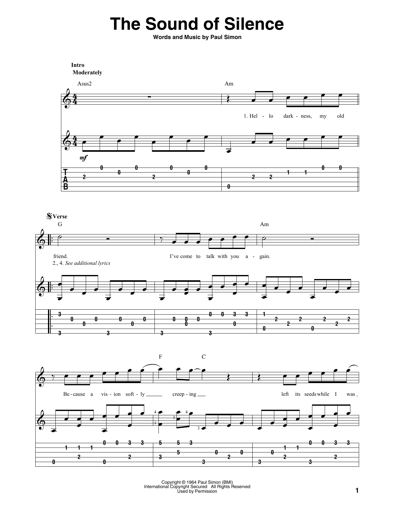 Produktgalerie: Seite 1 von 1 The Sound Of Silence, Simon & Garfunkel, Gitarre