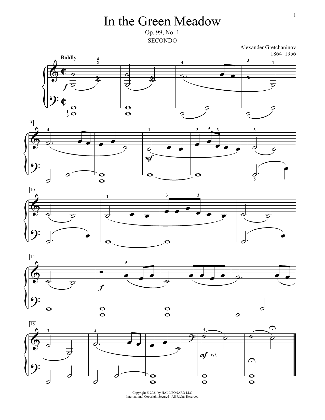 Produktbild zu: In The Green Meadow, Op. 99, No. 1