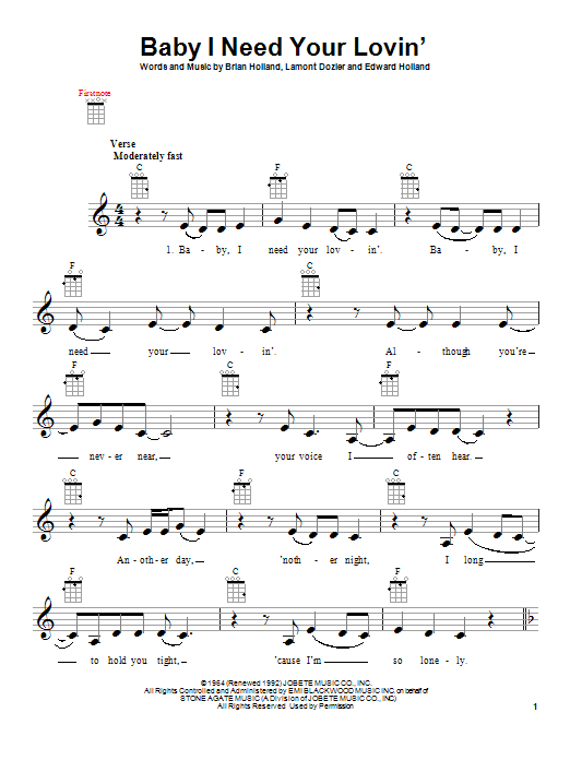 Product gallery: Page 1 of 1 Baby I Need Your Lovin', The Four Tops