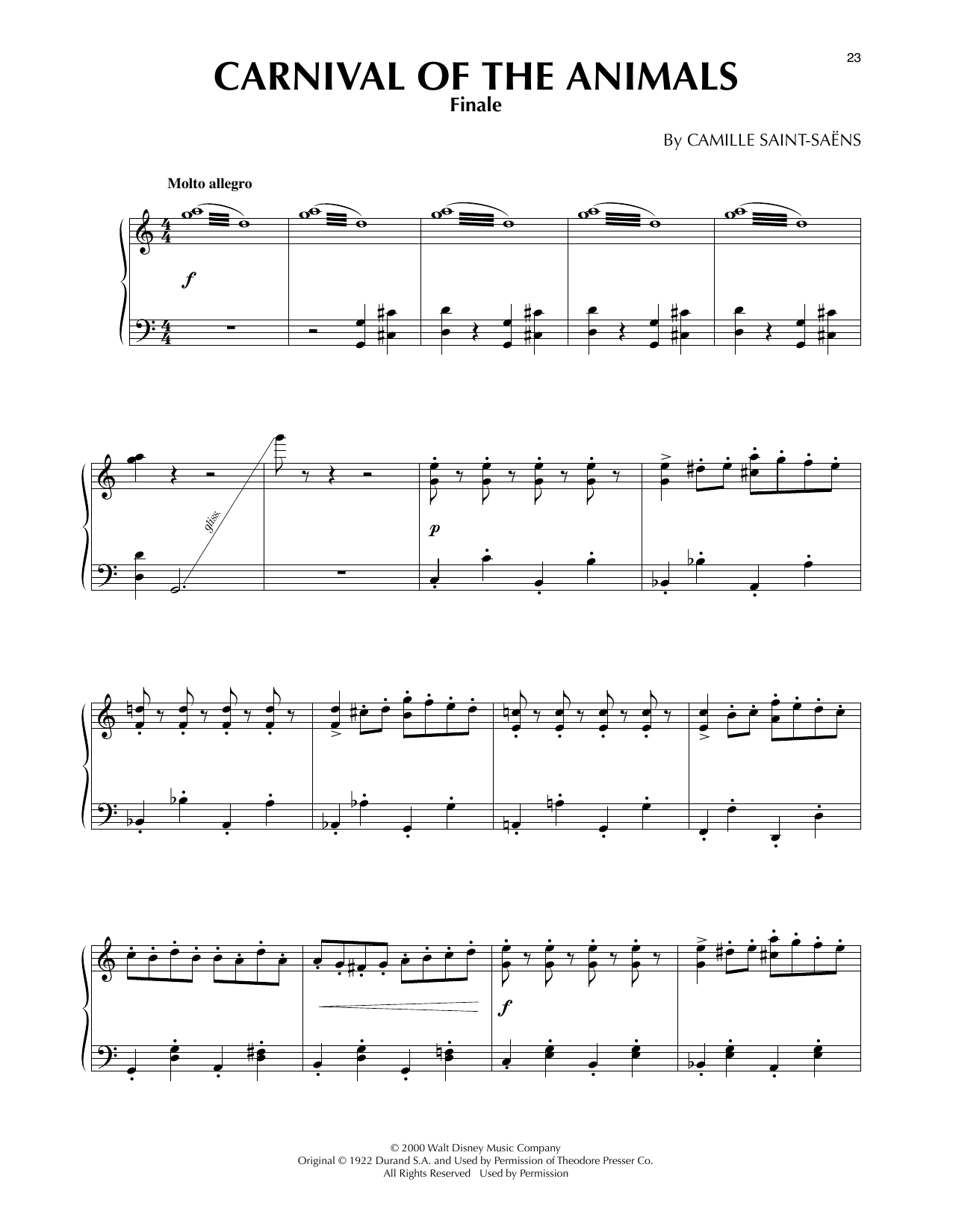 Produktbild zu: Carnival Of The Animals (from Fantasia 2000)