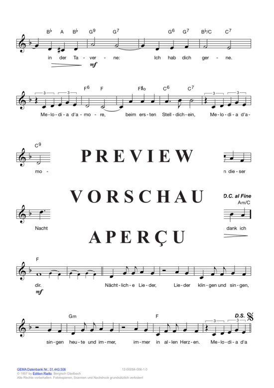 Produktgalerie: Seite 4 von 11 Melodia d'amore , Valente, Caterina, (Melodie-Stimmen in C/B/Es)