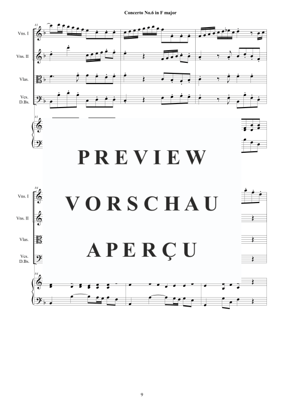 Produktgalerie: Seite 10 von 11 Cembalo Konzert Nr. 6 in F-Dur, , Cembalo und Streichorchester