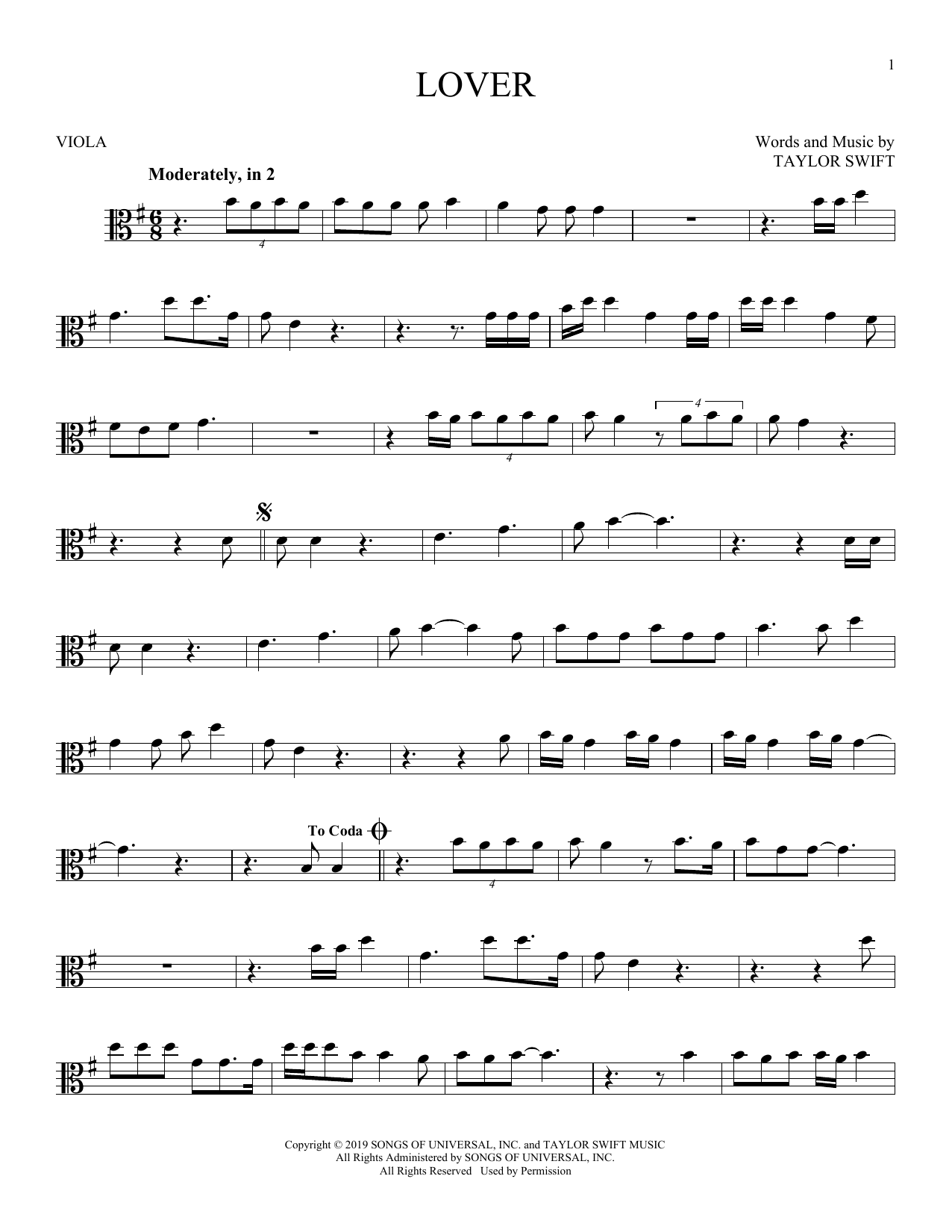 Product gallery: Page 1 of 1 Lover, Taylor Swift