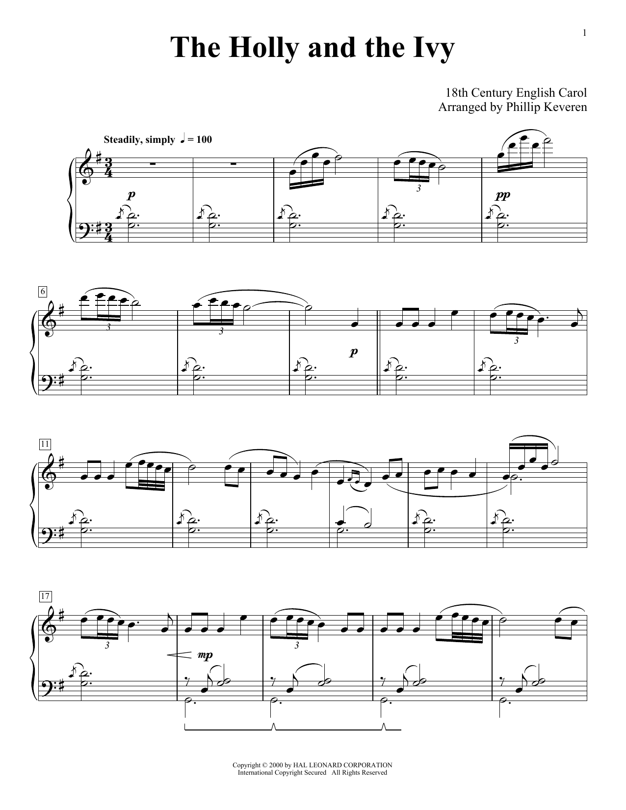Produktbild zu: The Holly And The Ivy (arr. Phillip Keveren)