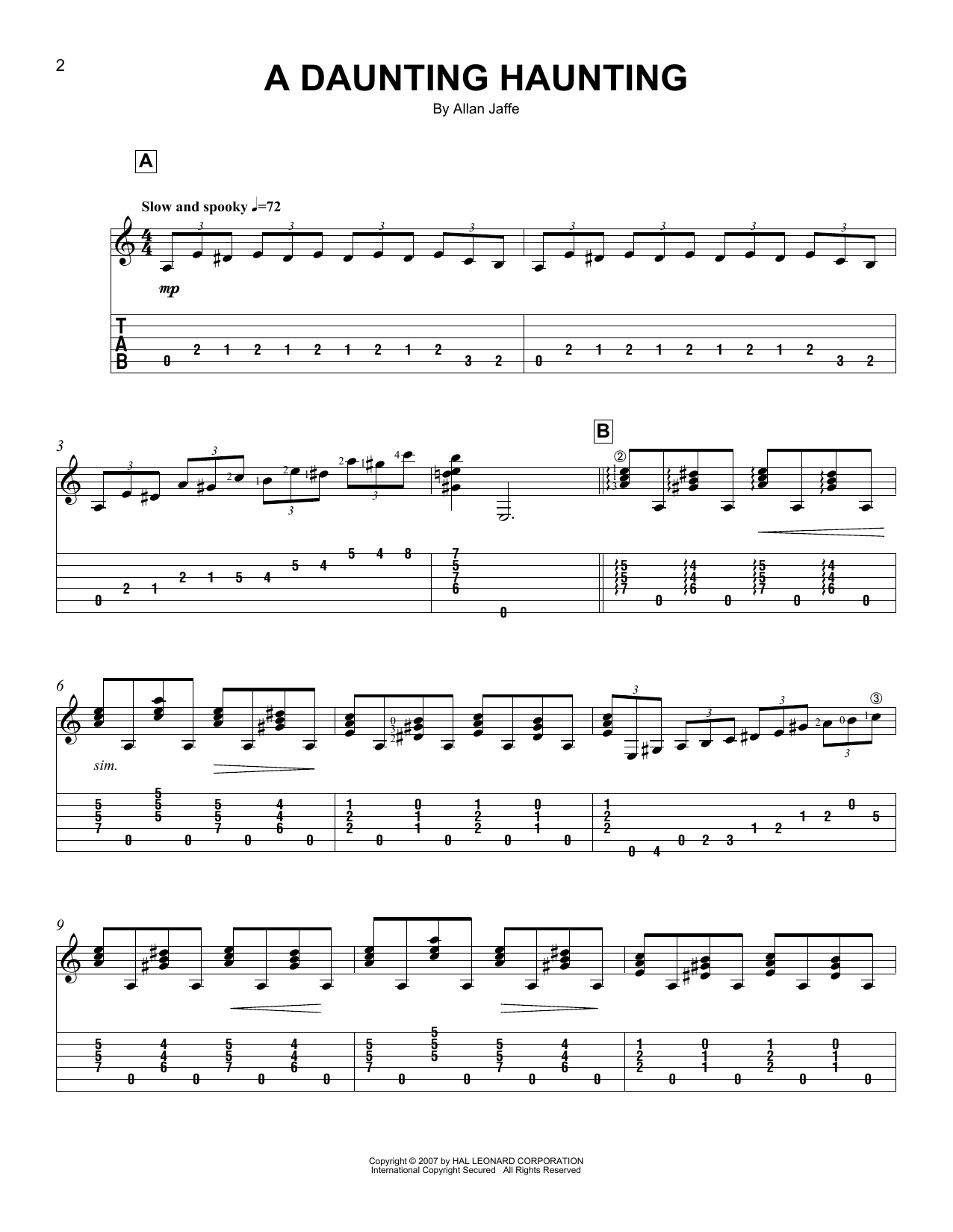 Produktgalerie: Seite 1 von 1 A Daunting Haunting, Allan Jaffe, Gitarre