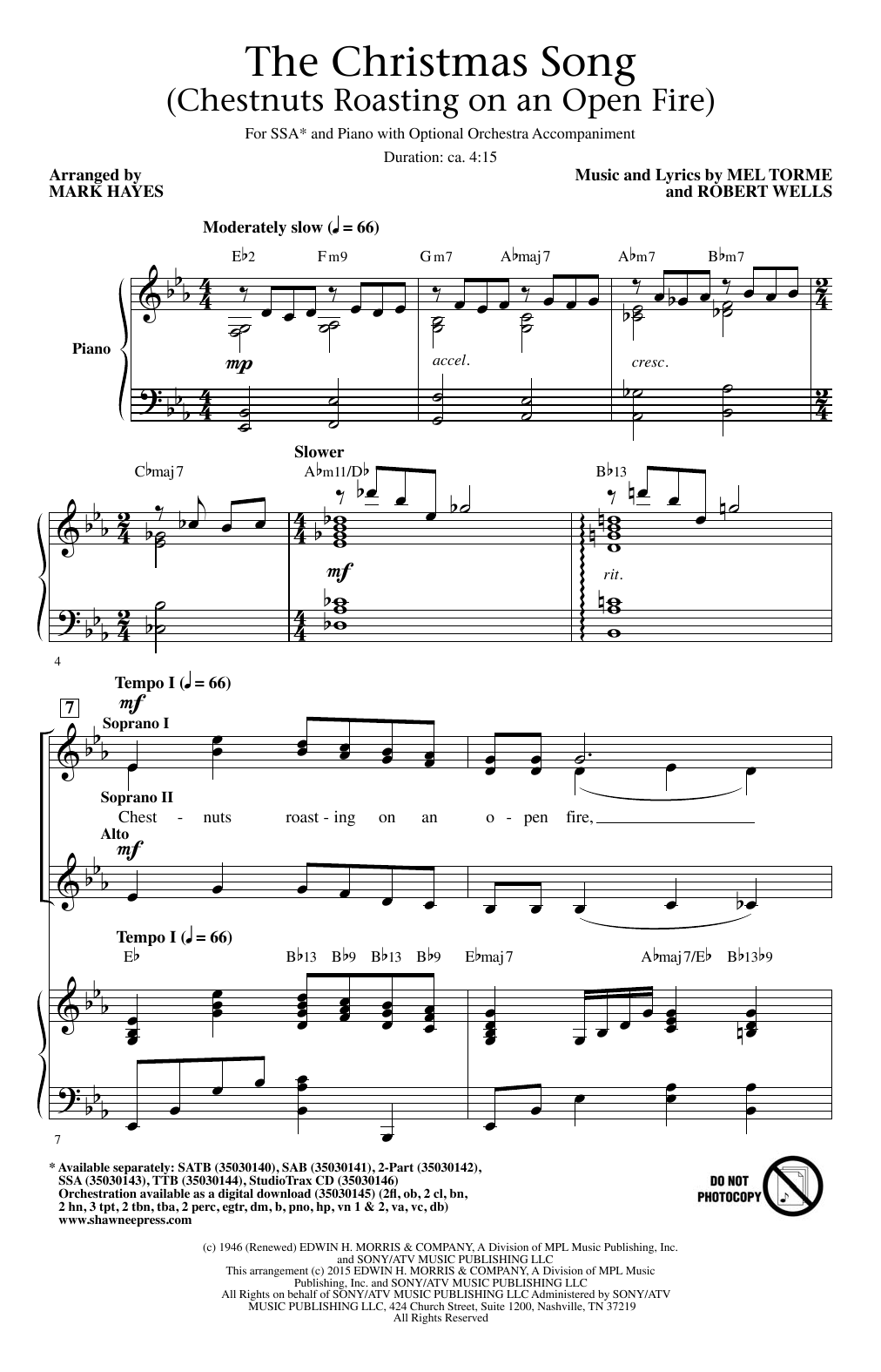 Product gallery: Page 1 of 1 The Christmas Song (Chestnuts Roasting On An Open Fire), Mark Hayes