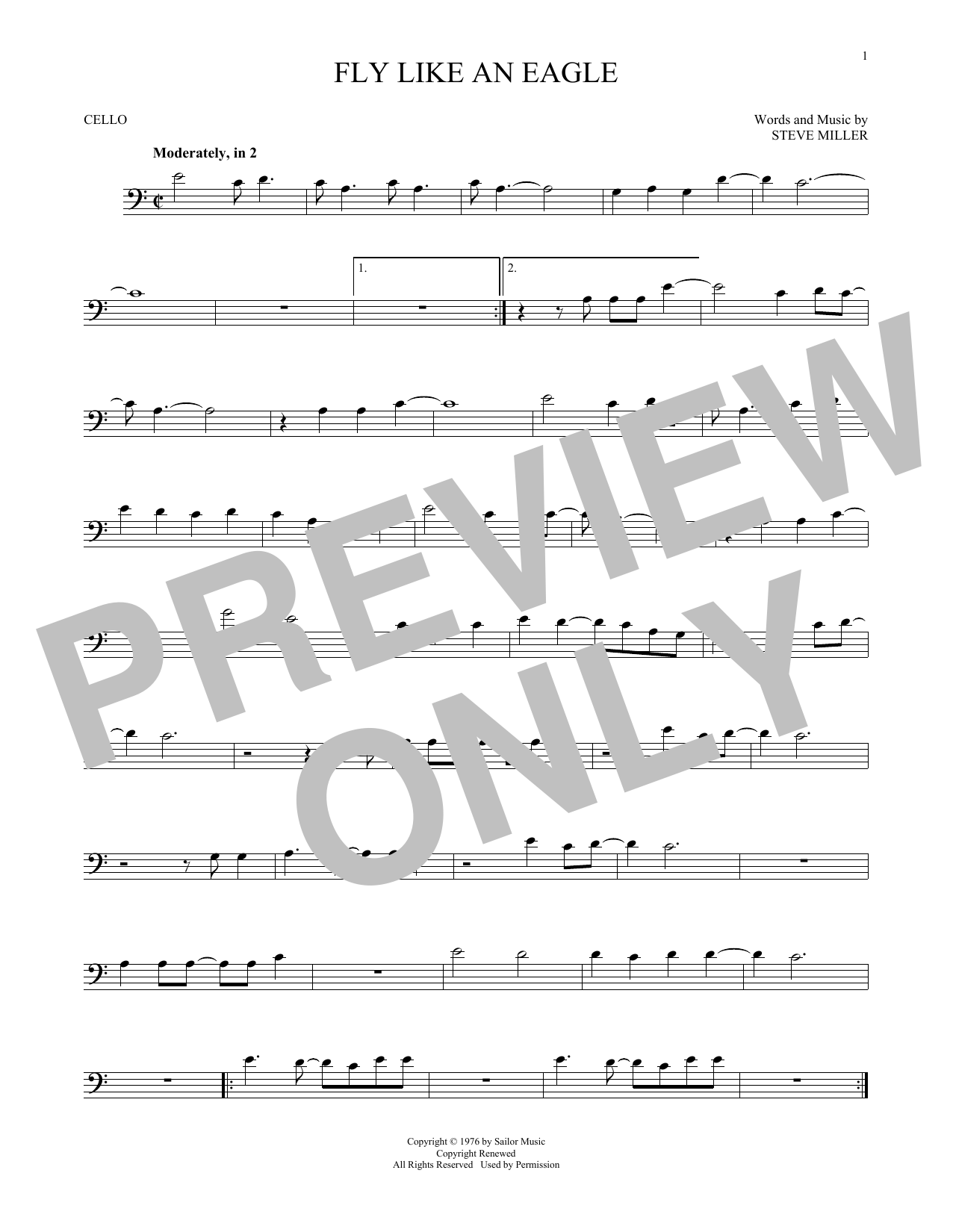 Produktgalerie: Seite 1 von 1 Fly Like An Eagle, Steve Miller Band, Violoncello