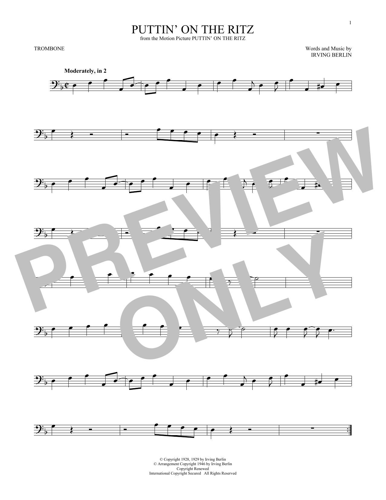 Product gallery: Page 1 of 1 Puttin' On The Ritz, Irving Berlin
