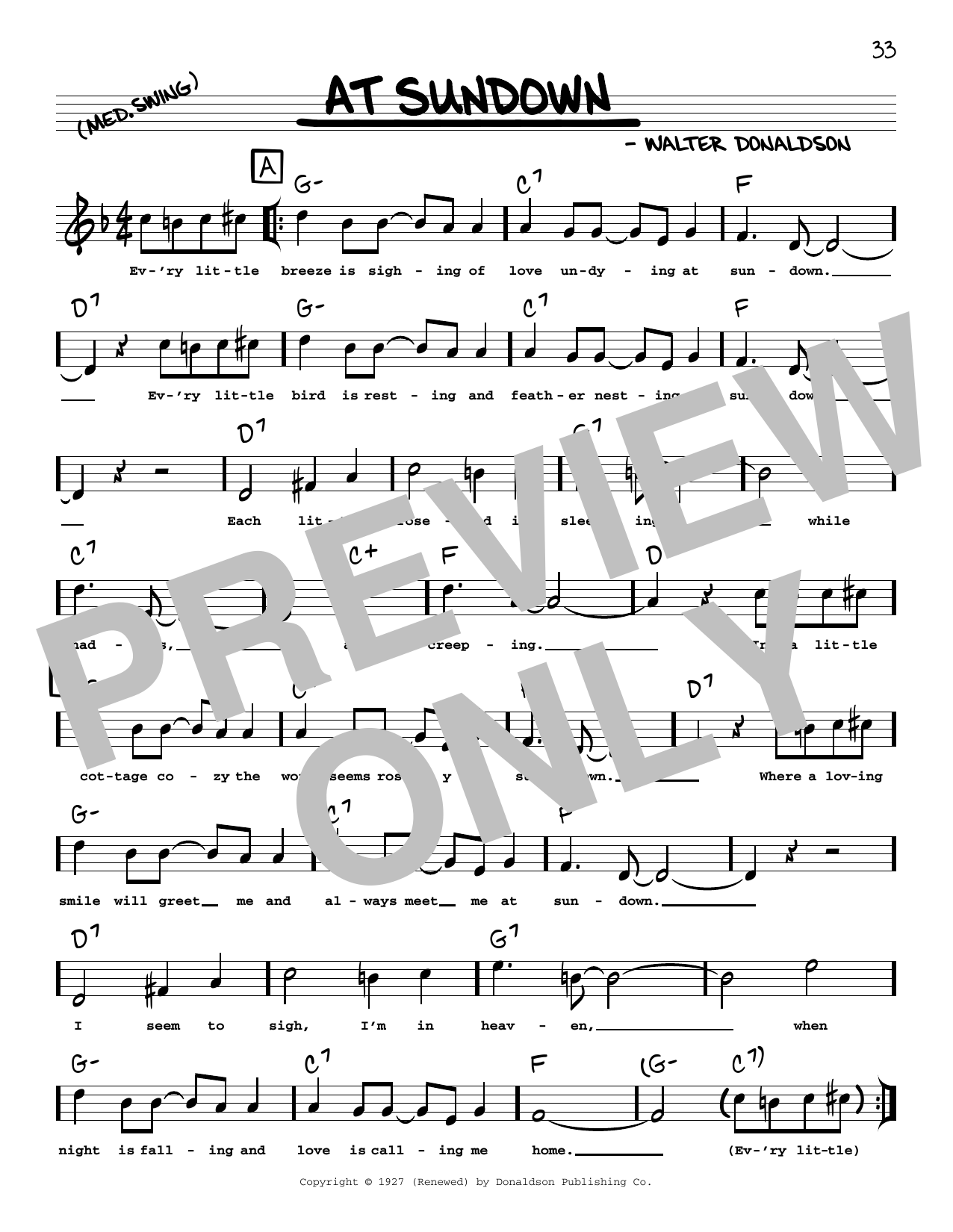 Product picture to: At Sundown (arr. Robert Rawlins)