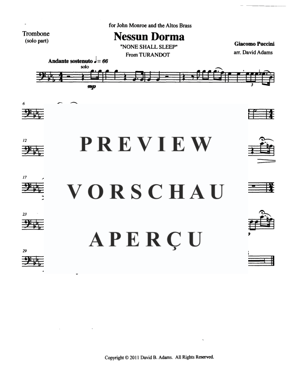 Product gallery: Page 11 of 11 Nessun Dorma, , Brass Quintet