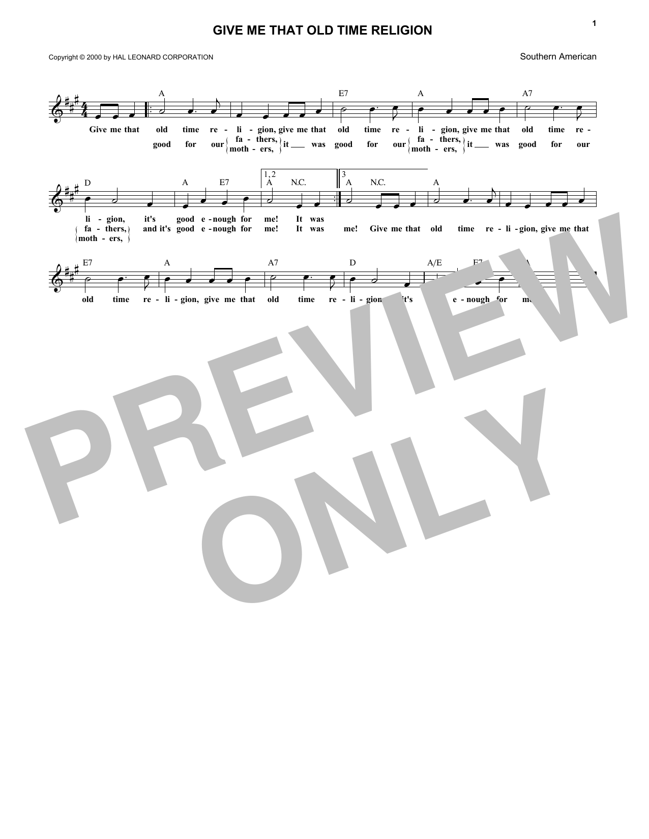 Produktbild zu: Give Me That Old Time Religion