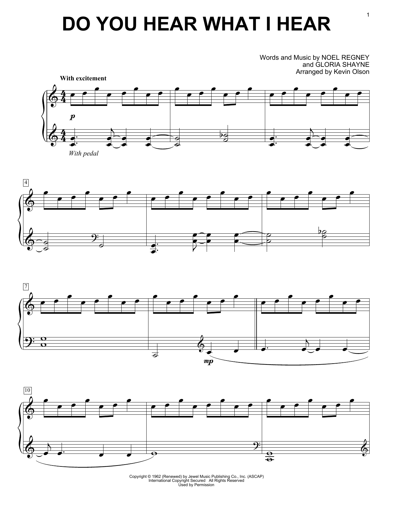 Produktgalerie: Seite 1 von 1 Do You Hear What I Hear (arr. Kevin Olson), Gloria Shayne, Klavier