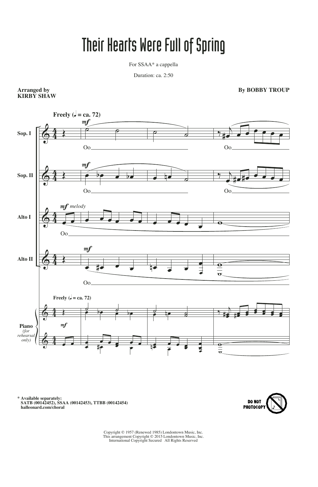 Produktgalerie: Seite 1 von 1 Their Hearts Were Full Of Spring, Kirby Shaw, Chor
