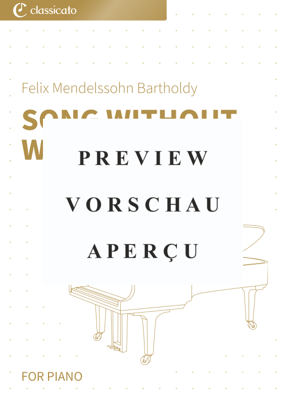 Produktgalerie: Seite 2 von 6 Song Without Words - MWV U 86 - Romantic piano miniature simplified in F major, , Klavier Solo