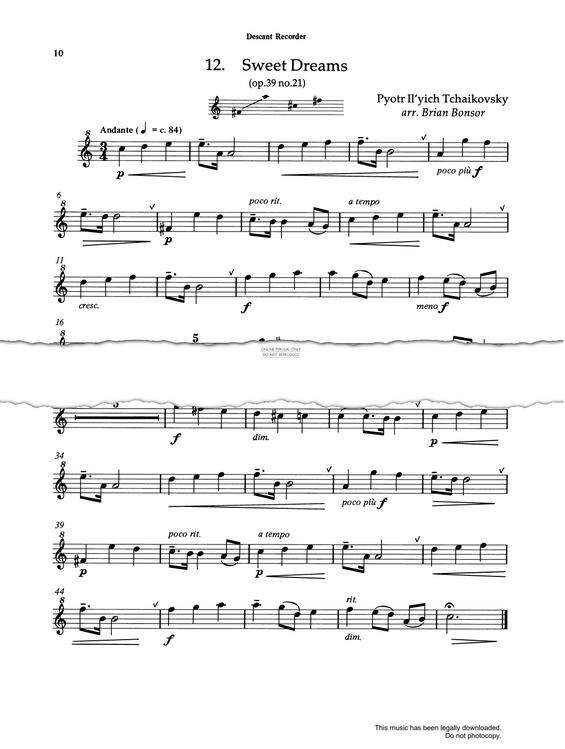 Product gallery: Page 1 of 1 Sweet Dreams, Pyotr Ilyich Tchaikovsky