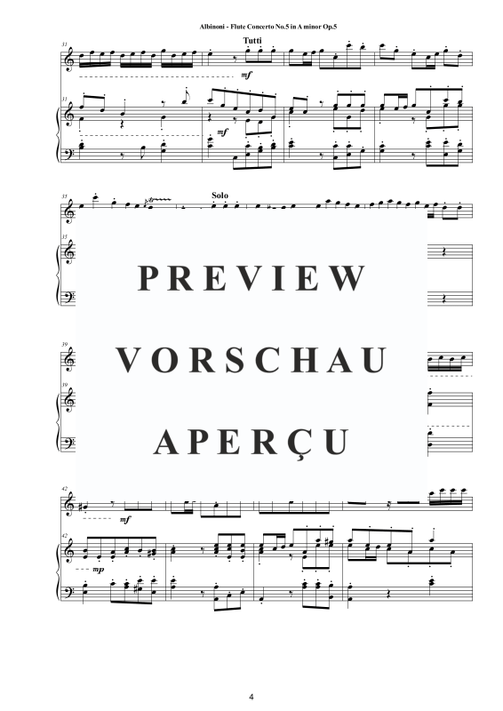 Product gallery: Page 5 of 11 Flute Concerto No.5 in A-Moll Op.5, , Flute and Piano