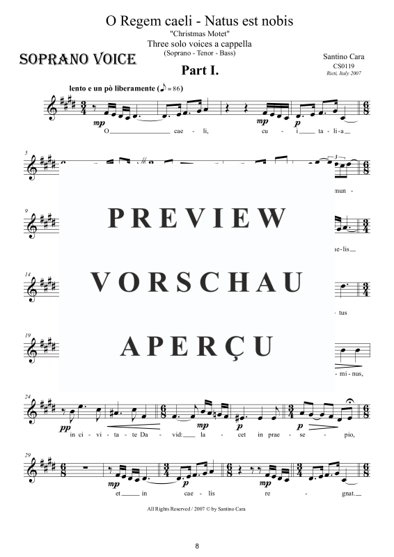 Produktgalerie: Seite 9 von 11 O Regem caeli - Natus est nobis Weihnachtsmotette, , Trio Sopran, Tenor und Bass