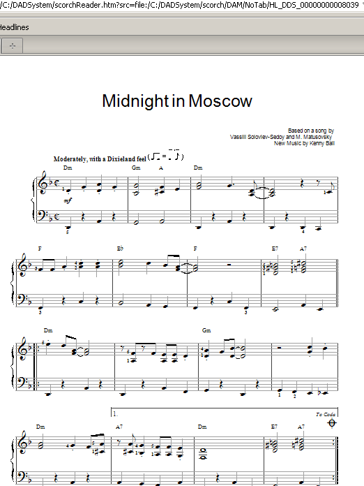 Produktgalerie: Seite 1 von 1 Midnight In Moscow, Kenny Ball, Klavier