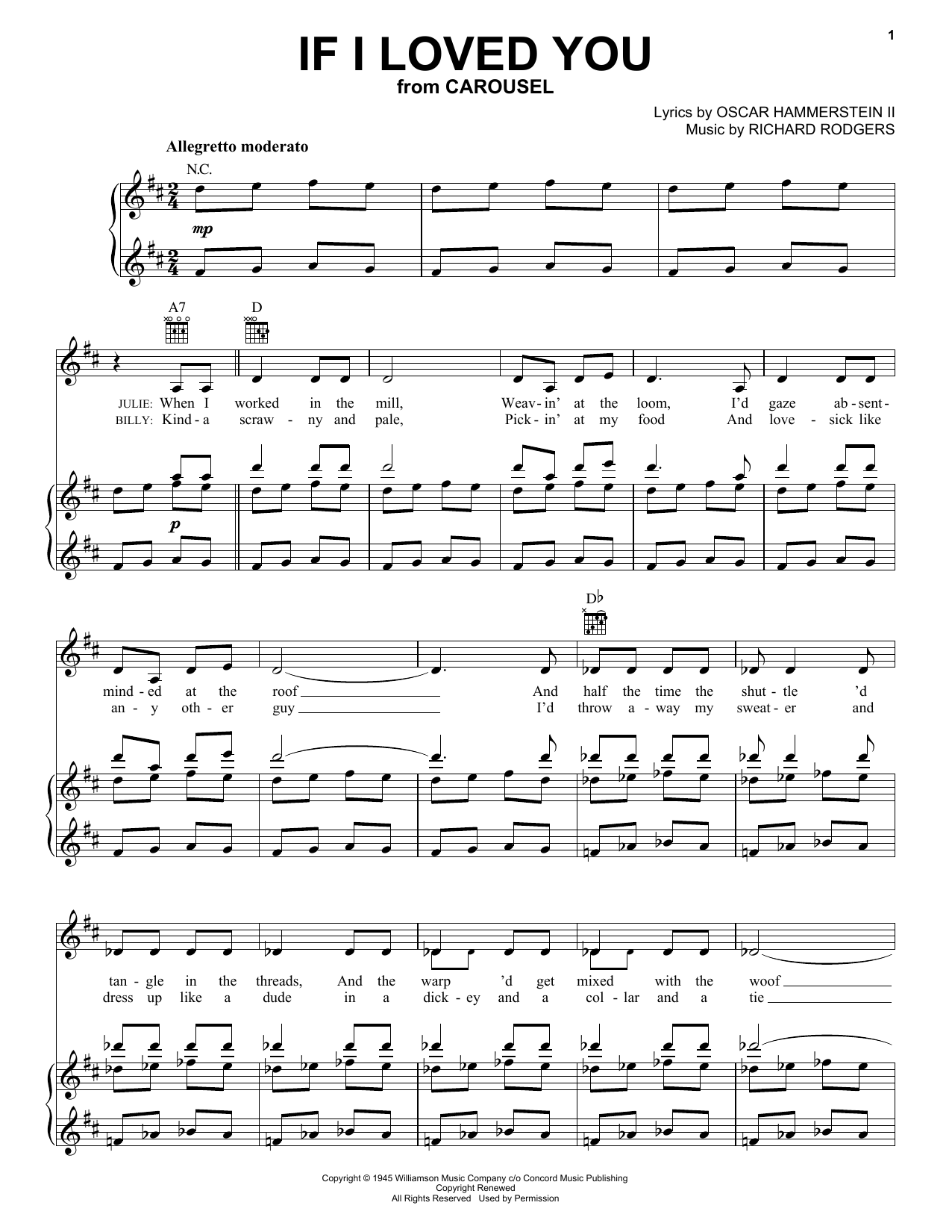 Produktgalerie: Seite 1 von 1 If I Loved You, Rodgers & Hammerstein, Gesang, Gitarre, Klavier