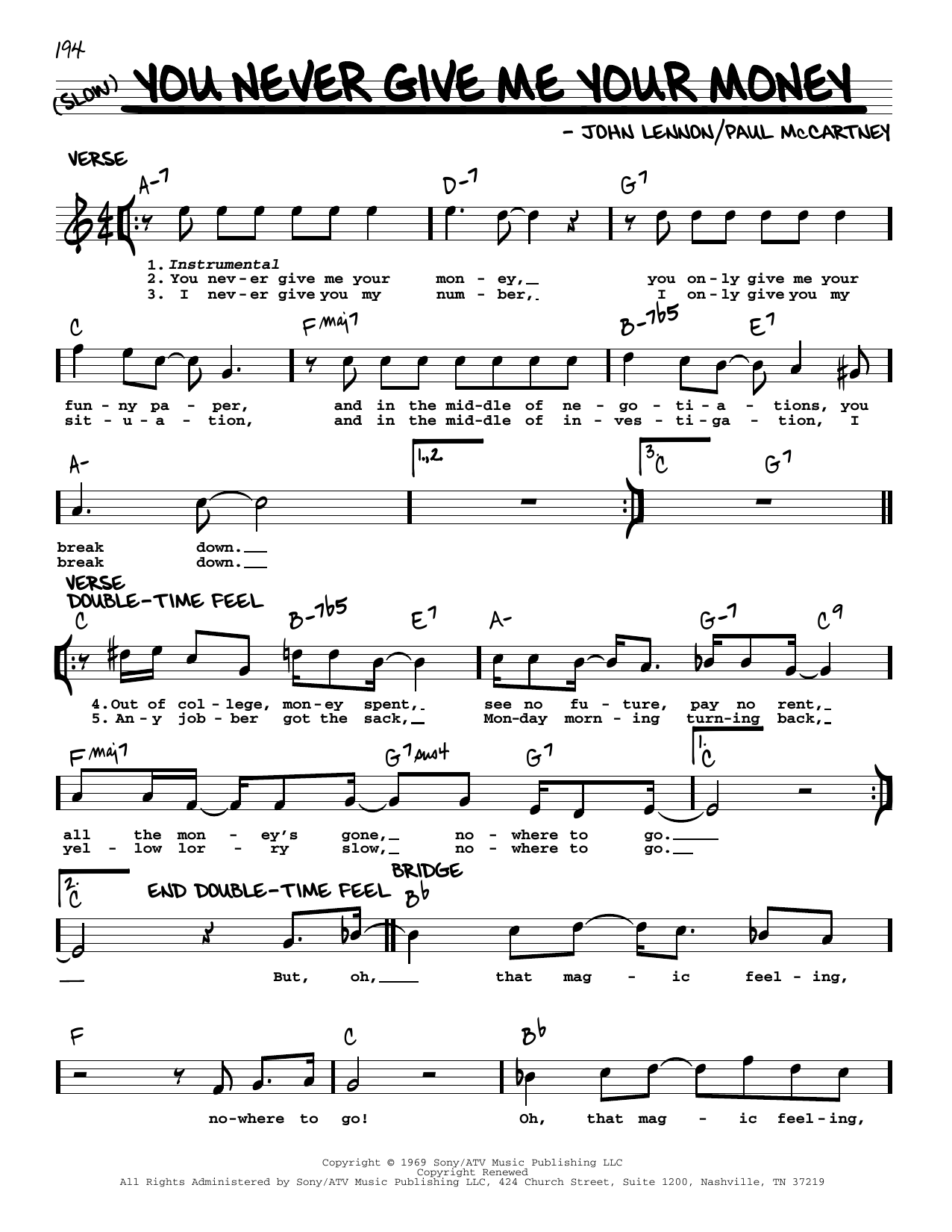 Product picture to: You Never Give Me Your Money [Jazz version]