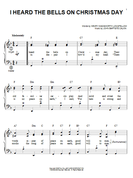 Product gallery: Page 1 of 1 I Heard The Bells On Christmas Day, Henry Wadsworth Longfellow