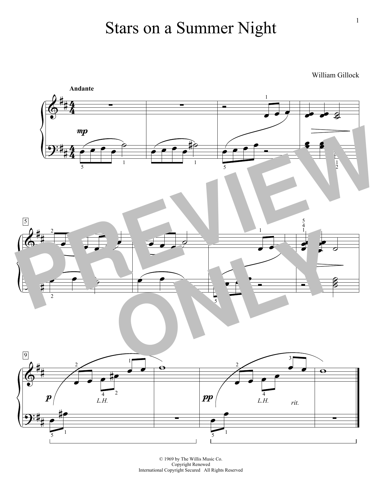 Produktgalerie: Seite 1 von 1 Stars On A Summer Night, William Gillock, Klavier