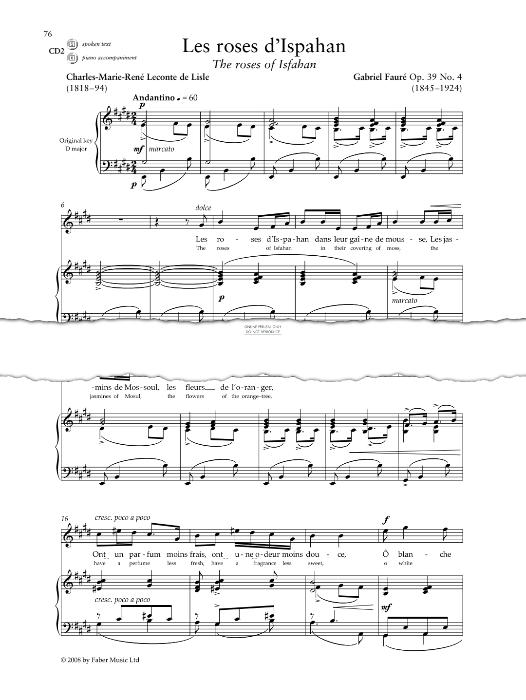 Produktbild zu: Les roses d'Ispahan (Op.39 No.4)