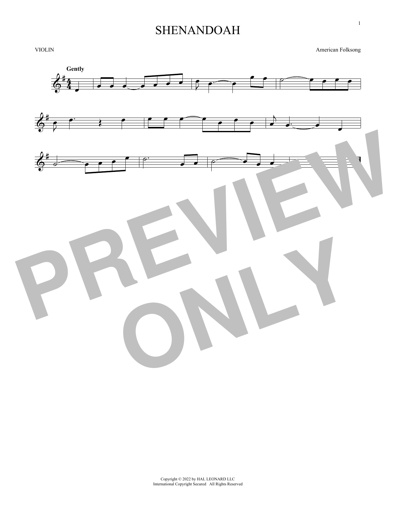 Product gallery: Page 1 of 1 Shenandoah, American Folksong